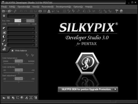 208 3 Click [SILKYPIX Developer Studio 3.0 for PENTAX]. For Macintosh, follow the instructions on the screen to perform subsequent steps.