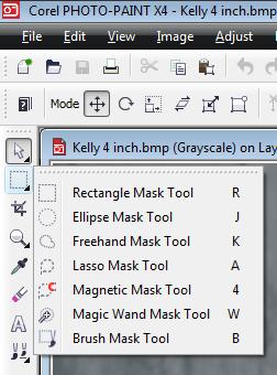 Mask Tools Photo-Paint offers a number of tools that allow you to crop in many different ways.