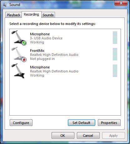 Please also check the audio settings in the control panel of your computer whether the