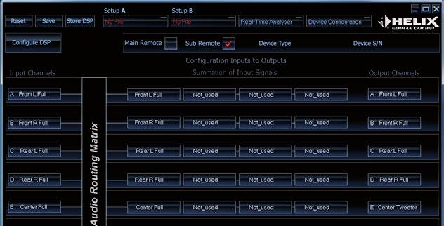 The balance and fade controllers must be adjusted to center position as well. Connect your amplifier / processor to your PC and start the ATF DSP PC-Tool software. filter settings.