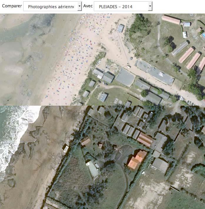 Pléiades 50cm images reveal coastal changes due to hazards IGN systematic