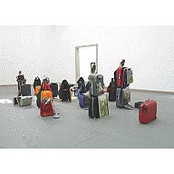 32. OIL OIL XI 2007 Oil XI a: Vinyl, plastic and aluminum suitcases, jackets, stuffed animals, plastic, paper, and frames Oil XI d: Space suits, three parts XXL (1 of 2): Silkscreen on laminated