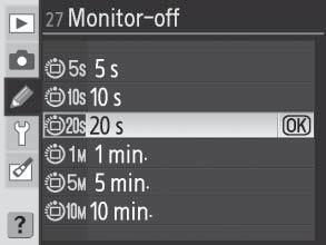 24: Flash Shutter Speed (P, S, A, and M Modes Only) Choose the slowest shutter speed at which the flash will be used in modes P and A (the default setting is 1/60 s).