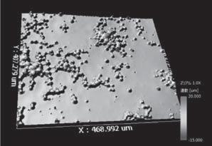 4 Comparison of CSI and SEM Images. Observations were made of the same area on a food package that had been made water repellant.