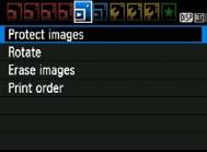 K Protecting Images Protecting an image prevents it from being erased accidentally. 3 Protecting a Single Image 1 2 Select [Protect images].