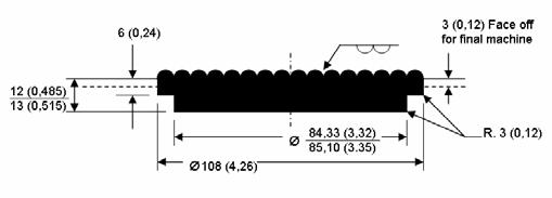 Dimensions in millimetres (inches) Figure 7 Alternate rough and finish machining detail for corrosion resistant BX-149 and 150 ring grooves This alternate weld preparation may only be employed where