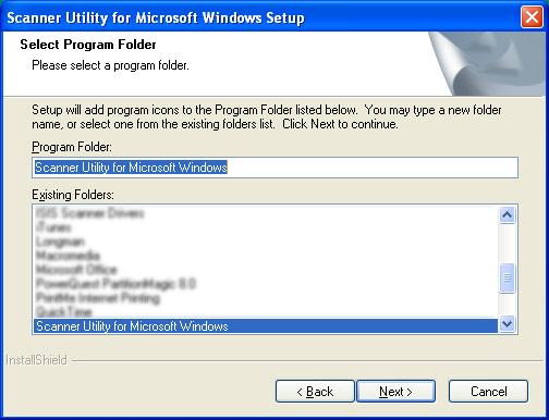 12. Confirm Program Folder, and then click [Next >] button.