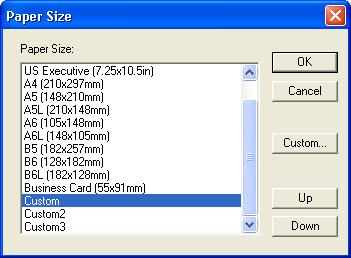 Paper Size Specifies a document size for scanning. Select a standard size or [Custom] size (can be registered up to three) from the list.