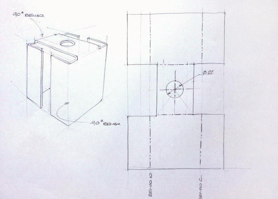 1. (continued) (h) Sketches were produced to help plan the tasks required to manufacture the lamp shade. Line A Line B The lamp shade is manufactured from acrylic.
