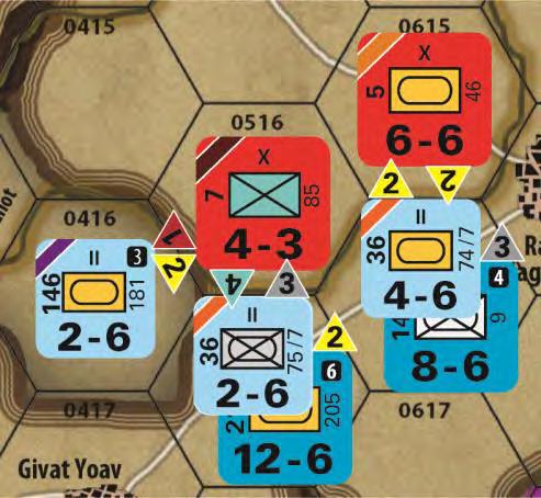 Days of Battle: Golan Heights 5 If the Israeli brigade was part of a Resting division, it could only expend two movement points (half of its printed allowance) and could not enter an enemy ZOC.