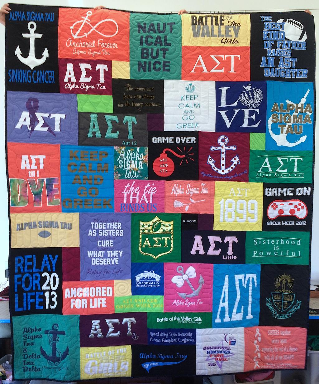 Table of Contents How do I choose which T-shirts to put in my sorority T-shirt quilt?