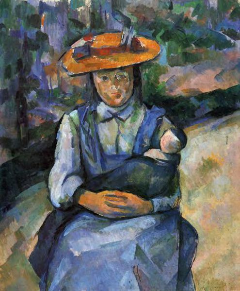 Little Girl with Doll - Cézanne 1902 During his last works Paul Cézanne explored in his