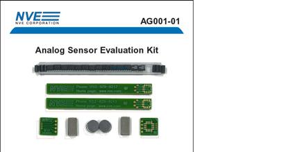 Evaluation Kits Four inexpensive evaluation kits including AA- or AB-Series analog sensors are available: AG001-01: Analog Sensor Evaluation Kit This kit features several types of NVE s AA and AB