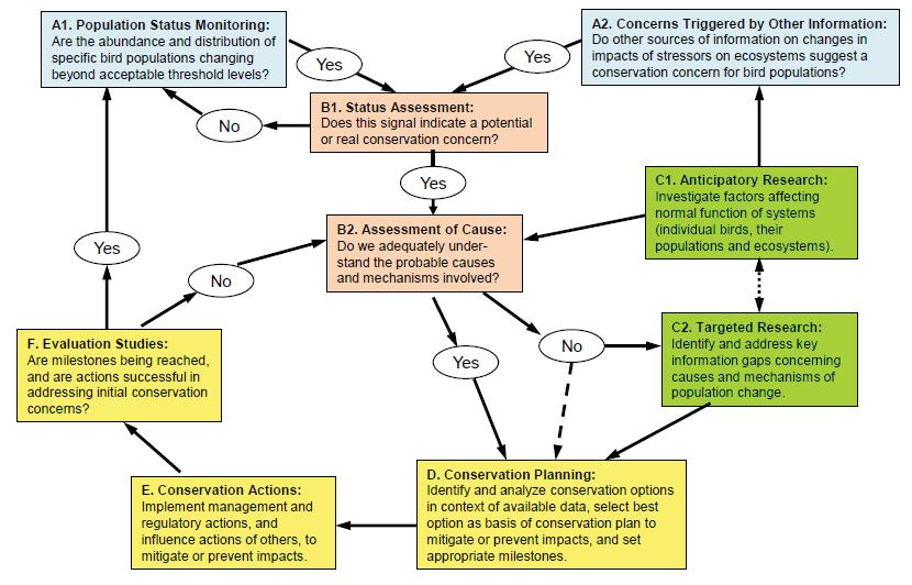 Chapter One Introduction Page 9 FIGURE.. Schematic representation of the science-based Adaptive Management approach used for wildlife conservation by EC.