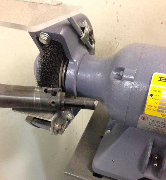 21. A wire wheel on a bench grinder is a quick way to thoroughly clean the outside of the various