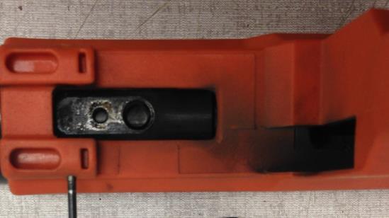 37. Align Trigger Sleeve in housing so holes are oriented as in the photo to the left. 38.