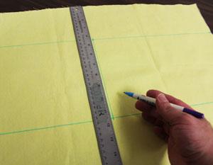 Using that measurement, cut a piece of the fabric (I used lightweight canvas) the determined width by 15 1/2" high.