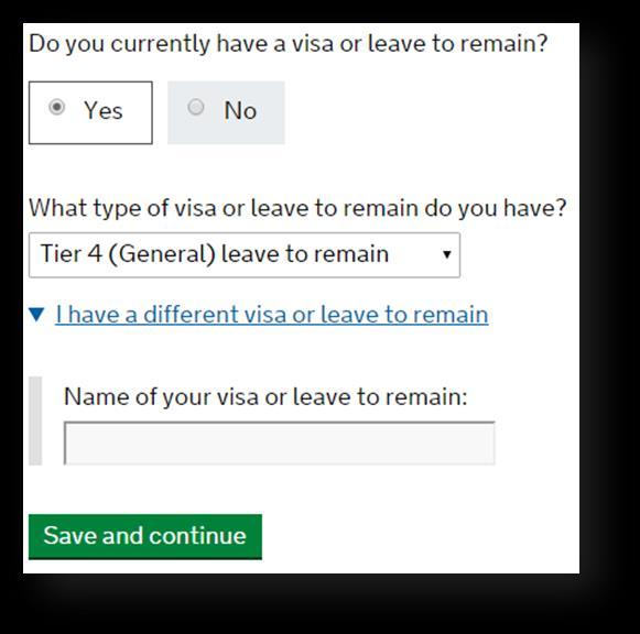 You should apply for your new visa before your current visa expires. If your current visa is still valid choose Yes. Choose your current visa type from the drop-down list.