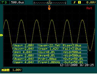 Automatically Measure 20 Wave Parameters Cursor Measure Automatic measure DS1000E & DS1000D series oscilloscopes provide 20 types of wave parameters for