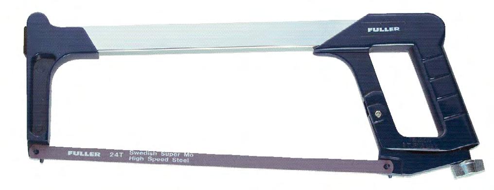 tube hacksaw 1/5 Exclusive FULLER design. Heavy gauge round steel tubing. Springloaded release for quick blade changes. Cuts at 90 and 180.