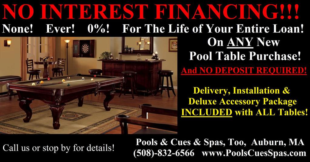 We are proud to be Central Massachusetts' Eclusive Dealer of Imperial International Billiard Tables!