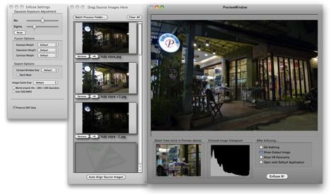 Bracketeer: Drag each image into an individual image well in the Drag Source Images Here window.