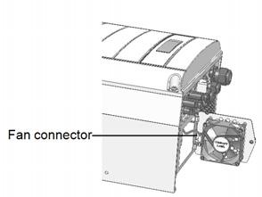 Appendix E: External Fan Maintenance and Replacement 5. Discnnect the fan cnnectr and remve the fan. Figure 38: Fan cnnectr 6.