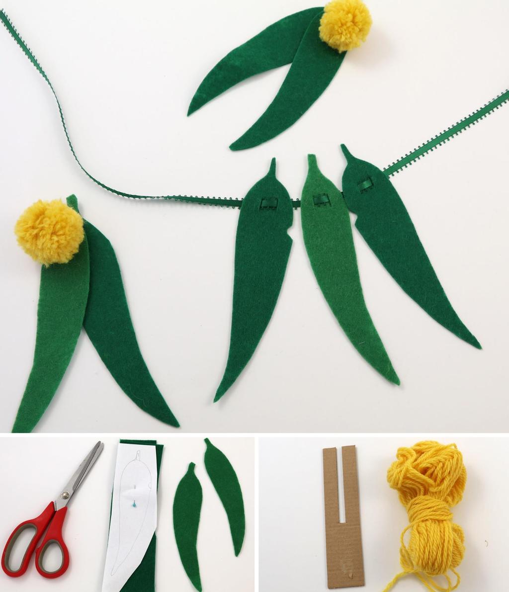 Making the gumleaf necklace and decorations
