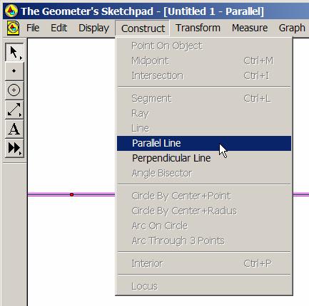 Meet Geometer s Sketchpad Click on the Parallel tab in the lower left-hand section of the window to select the Parallel page.