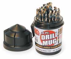 Drill sizes clearly marked to keep proper drill close at hand. Weather-resistant screwtop cap. Side-clip secures index to tool belts, work carts & tool boxes. Private label available.
