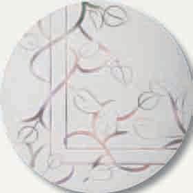 design. Frosted glass with vine border.