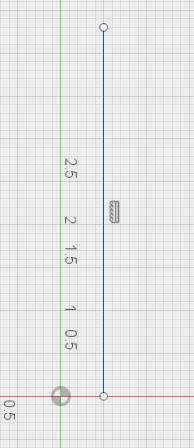 3. Use the Line tool to draw a vertical line as illustrated below. The exact length is not important at this time.