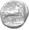 It is no surprise, therefore, that the horse became the basic type on the prolific issues of silver drachms and other denominations (none larger than a didrachm) minted at Larissa, the most important