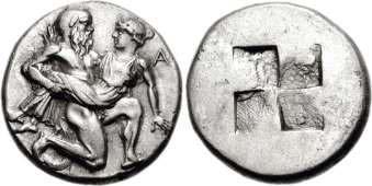 Plate IV.8T. Islands off Thrace, Thasos, c. 435-411 BC. AR Stater (8.64 g).