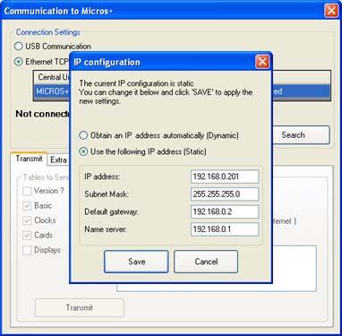 TELETASK Handbook PROSOFT > Communication Open TELETASK PROSOFT Suite software, go to the communication screen, click on the search button and press "SW2" on the TELETASK central unit (see Ethernet