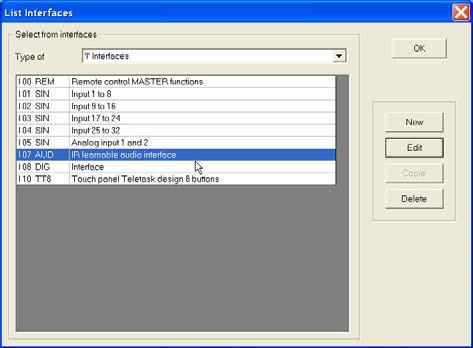 TELETASK Handbook PROSOFT > I Interfaces: Inputs and other This list gives you an overview of the I interfaces of your TELETASK project, conveniently arranged.
