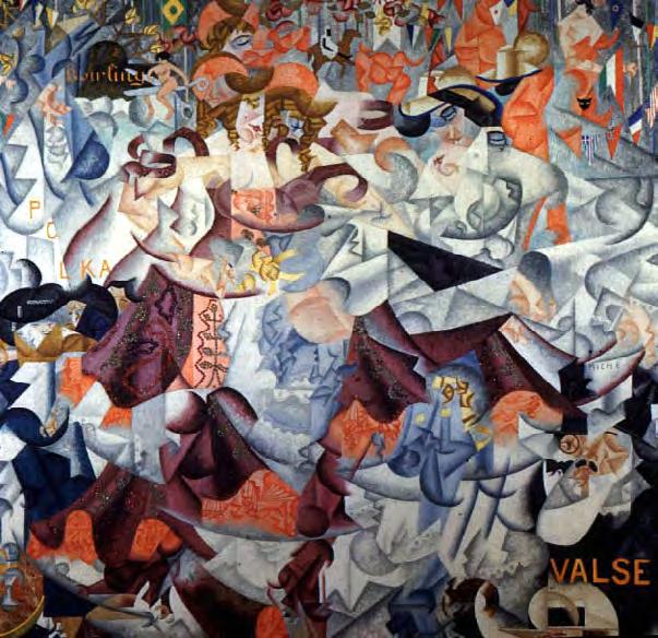Futurism Subject: A vibrant, crowded dance hall in Paris. Bal Tabarin records the great variety of glimpses and mental impressions that comprise a single event.