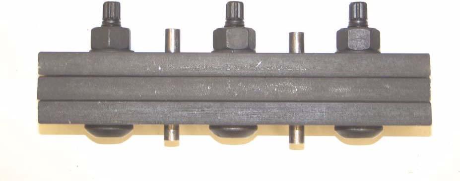 Figure 4.6 Picture of prototype 3-plate joint The Bolt Gage was used to measure the bolt tension.