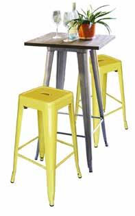 Tolix Bar Table + 3 hairpin STools Includes: 3 Hairpin bar stools