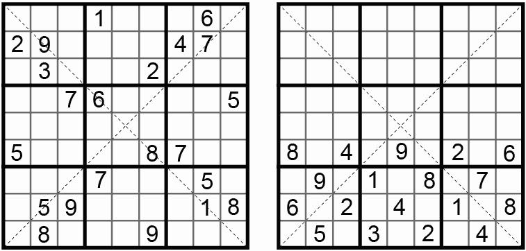 Diagonal Sudoku In Diagonal Sudoku, fill in the grid so that every row, column, 3x3