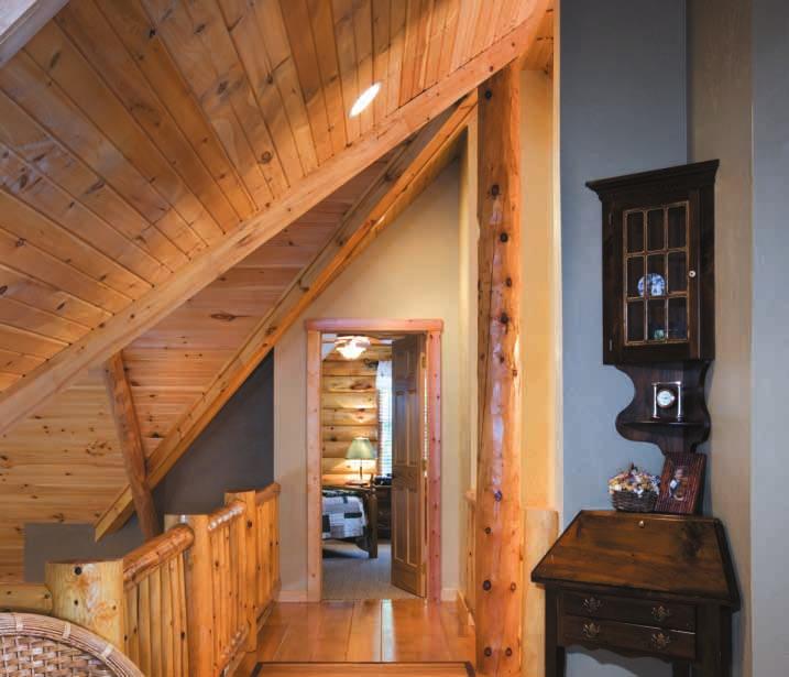 two-sided log window trim Interior timber log