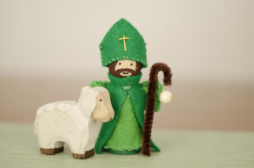 Here is my final version of this peg doll, which I turned into St. Patrick for an upcoming holiday.