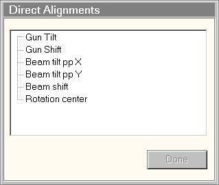 5.2 Gun tilt (Aligning beam to optical axis) 1) Find the empty area without sample 2) Select ca.