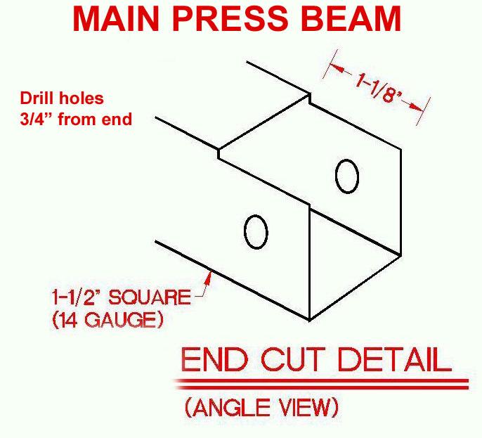 that attaches the arm to the main beam of the bow press. Figure 6.