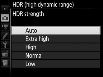 Normal shooting will resume automatically after you have created a single HDR photograph. To exit without creating additional HDR photographs, select Off.