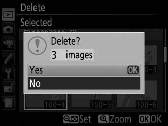 2 Delete the selected pictures. Press J.