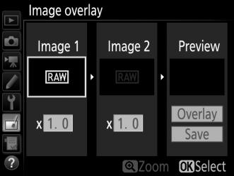 Highlight Image overlay in the retouch menu and press 2.