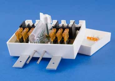 Optional distribution box for extra terminal blocks or AMP connectors and individual fuse block