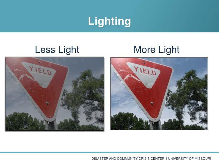 Discuss the following lighting concepts: Lighting is one of the most important things to consider when taking a picture.