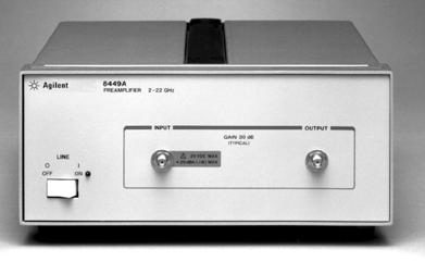 Additional EMC Accessories Preamplifiers Agilent 8449B microwave preamplifier A high-gain, low-noise preamplifier to provide additional sensitivity for MIL-STD radiated measurements.